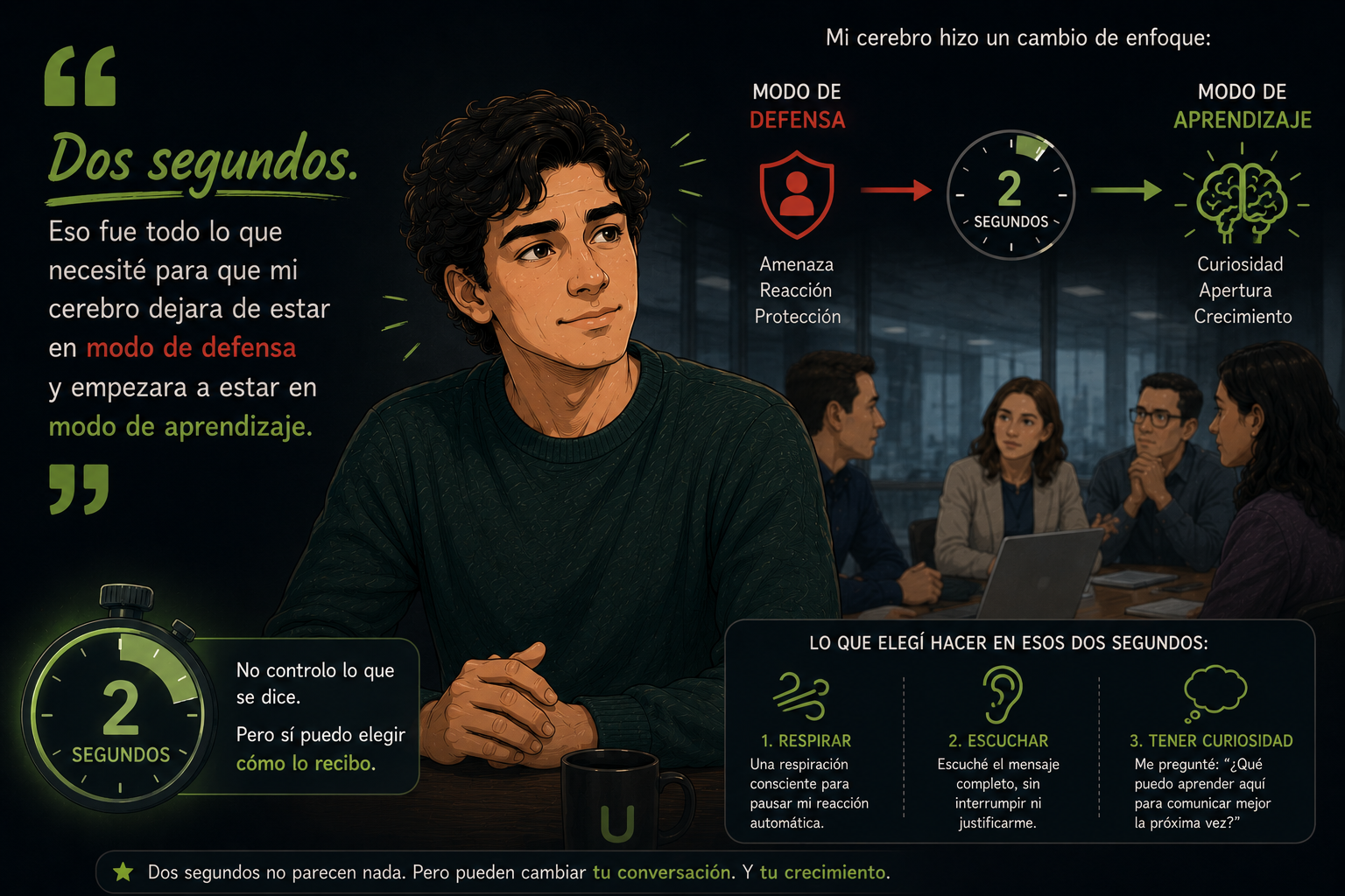 Rodrigo pasa de modo defensa a modo aprendizaje en dos segundos